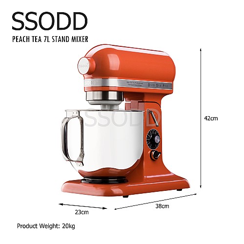 SSODD 14. Peach Tea 7L Professional Tilt-Head Stand Mixer 