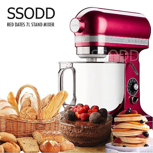 SSODD 2. Red Dates 7L Professional Tilt-Head Stand Mixer