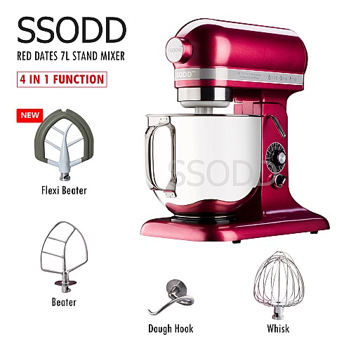 SSODD 2. Red Dates 7L Professional Tilt-Head Stand Mixer