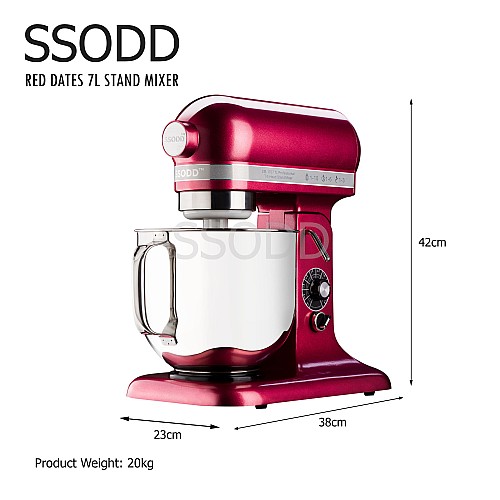 SSODD 2. Red Dates 7L Professional Tilt-Head Stand Mixer