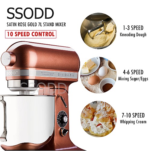 SSODD 8. Satin Rose Gold 7L Professional Tilt-Head Stand Mixer
