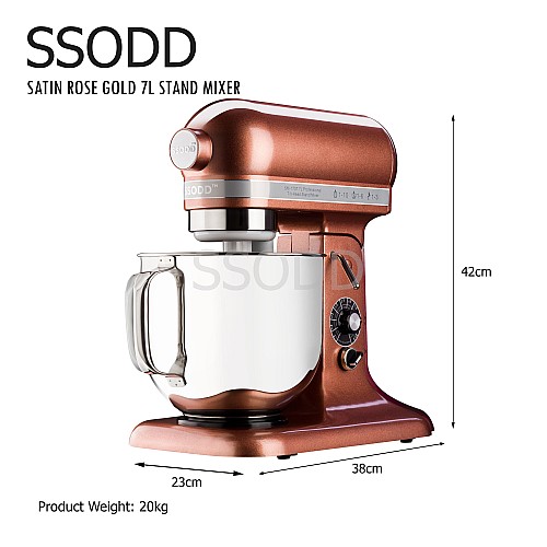 SSODD 8. Satin Rose Gold 7L Professional Tilt-Head Stand Mixer