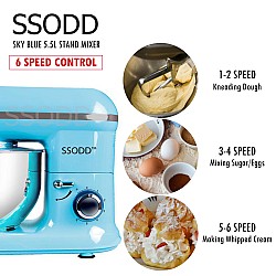 SSODD Skyblue 5.5L Stand Mixer 