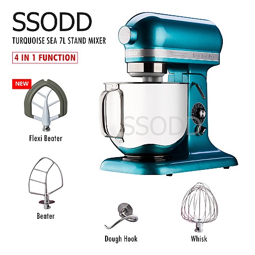 SSODD Turquoise Sea 7L Professional Tilt-Head Stand Mixer 