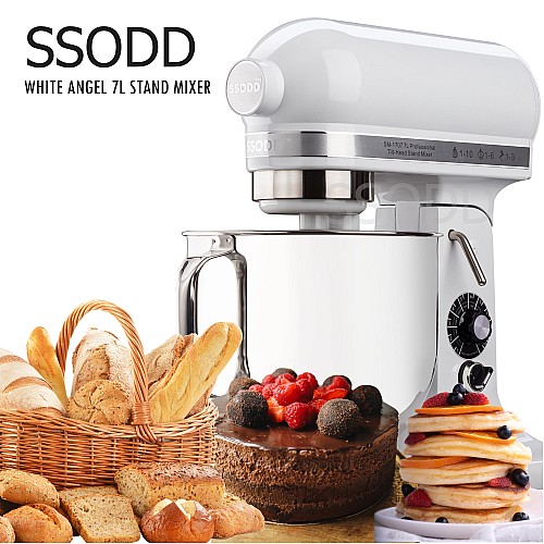 6. White Angel 7L Professional Tilt-Head Stand Mixer SSODD