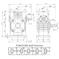 FCWA60 60mm Worm Gear Speed Reducer FCW Series Fujikawa