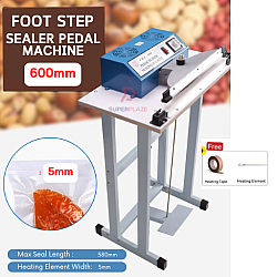 Model 600mm Width 5mm Foot Step Sealer Machine Foot Sealer Pedal Machine Vertical Sealing Type Quick Packing