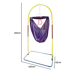 Frame Plus Purple Net No Wheels 3V Epoxy Baby Jumbo Sarong Cradle Rack Infant Cradle Stand Baby Hanger