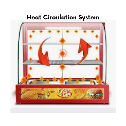 Black 120cm XL Commercial Electric Food Display Warmer Show Case Heating Machine