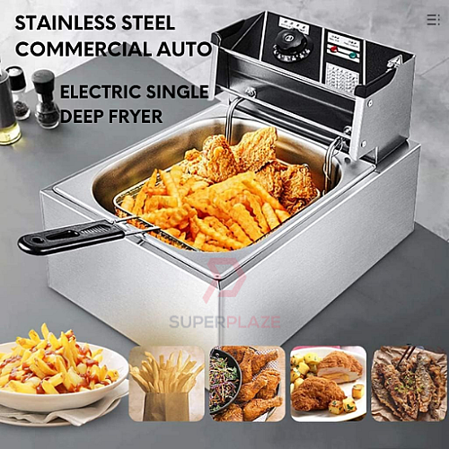 8 Liters 2.5Kw Electric Commercial Deep Fryer Fast Food Western French Fried