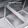 L120xW60xH80cm Commercial Stainless Steel Double Deep Bowl Sink Set With Stand