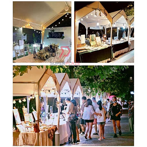 Light Beige 3x3 Meter High Quality Outdoor Tent Gazebo Canopy Khemah