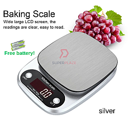 Silver Color 10kg 1g Multifunctional Digital Scale Kitchen Weighing Machine Bakery Scale