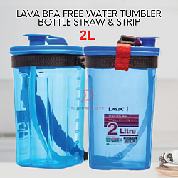 2 Liters Lava BPA Free Water Tumbler Bottle Straw And Strip Bag Mineral Carrier Tupperware