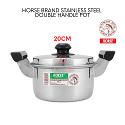 20cm Multipurpose Horse Brand Stainless Steel Double Handle Cooking Pot