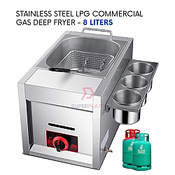 8 Liters Stove LPG Commercial Gas Deep Fryer Western Fast Food Fryer Tempura Stove Cooker