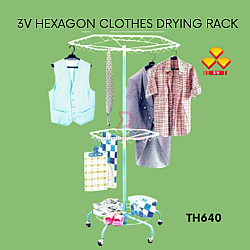TH640 3V Hexagon Clothes Drying Rack Super Hanger Indoor Outdoor Rack