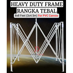 Yellow 8x8 Feet Full Set PVC Canvas Heavy Duty Folding Canopy Tent Kanopi Bazar Payung Pasar Malam Khemah