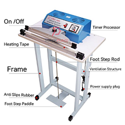 Model 500mm Width 5mm Foot Step Sealer Machine Foot Sealer Pedal Machine Vertical Sealing Type Quick Packing