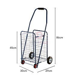 Silver Color With Shopping Bag Multifunctional Epoxy Metal Market Shopping Cart Trolley