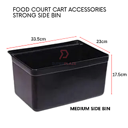 Medium Side Bin Food Court Cart Accessories Dustbin Storage Case