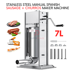 7 Liters Vertical Sausage Plus Churros Stainless Steel Manual Spanish Sausage Maker Meat Filling Machine