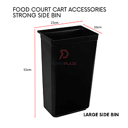 Large Side Bin Food Court Cart Accessories Dustbin Storage Case