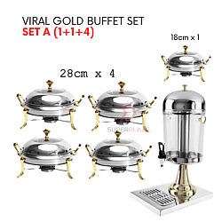 Set A 6 Pcs Viral Gold Buffet Set Ketam Berkas Lauk  Hidangan  Jamuan Katering Set Party Tray Berkas Air