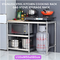 L120xW50xH80cm Stainless Steel Kitchen Rack Stove Cooking Rack Oven Water Filter Storage Rack