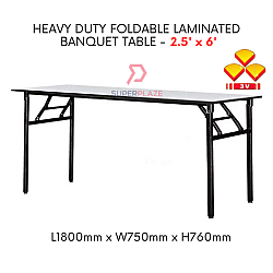 3V 2.5x6 Feet Heavy Duty Laminated Wood Top Banquet Table Folding Function Table