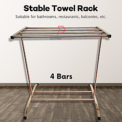 4 Bars Stainless Steel Towel Rack Towel Hanger Drying Clothes Multi Purpose Rack