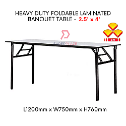 3V 2.5x4 Feet Heavy Duty Laminated Wood Top Banquet Table Folding Function Table
