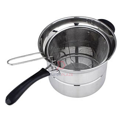  Single Layer Base 22cm Stainless Steel Multi Functional Pot Deep Fry Boil Steam Cooking Pot