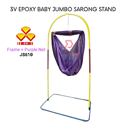 Frame Plus Purple Net No Wheels 3V Epoxy Baby Jumbo Sarong Cradle Rack Infant Cradle Stand Baby Hanger