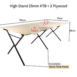 KTB plus 3 Plywood 25mm 1 Inch Night Market Foldable Table Rack Market Folding Table Stand Plywood