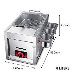 8 Liters Stove LPG Commercial Gas Deep Fryer Western Fast Food Fryer Tempura Stove Cooker