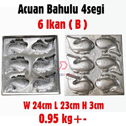 6 Ikan B SS Aluminium Bahulu Mould Baker Traditional Cake Mold