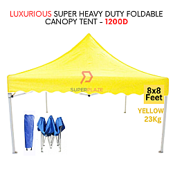 Yellow 8x8 Feet Luxurious Super Heavy Duty Foldable Canopy Tent Gazebo Folding Portable Tent