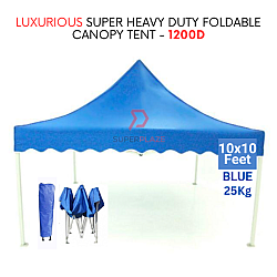 Blue 10x10 Feet Luxurious Super Heavy Duty Foldable Canopy Tent Gazebo Folding Portable Tent
