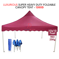 Red 10x10 Feet Luxurious Super Heavy Duty Foldable Canopy Tent Gazebo Folding Portable Tent