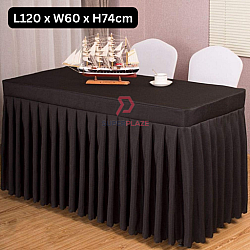 L120xW60xH74cm Black Color Table Skirting Cloth Table Cover Alas Meja