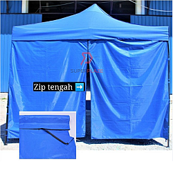 Blue 6 Feet 1 Zip Cover Canopy Side Wall Foldable Tent Side Wall Cover Rain