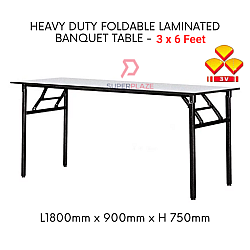 3V 3x6 Feet Heavy Duty Laminated Wood Top Banquet Table Folding Function Table