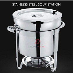 Stainless Steel Soup Station Soup Warmer Soup Server 11 Quart Single Bowl