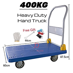 400kg Heavy Duty Plastic Platform Trolley Troli Cart Hand Truck Trolley PVC Platform