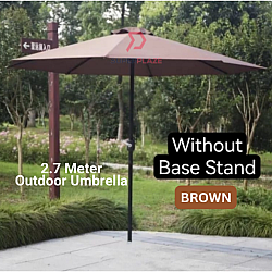 Brown No Base 2.7Meter Patio Garden Umbrella Outdoor Market Table Round Umbrella For Garden Pool Market