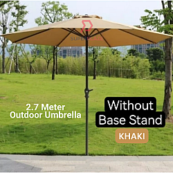 Khaki No Base 2.7Meter Patio Garden Umbrella Outdoor Market Table Round Umbrella For Garden Pool Market