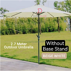 Beige White No Base 2.7 Meter Patio Garden Umbrella Outdoor Market Table Round Umbrella For Garden Pool Market
