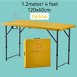 Yellow 2x4 Feet Foldable Banquet Table Portable Briefcase Exhibition Folding Picnic Market Table