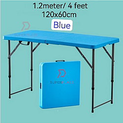 Blue 2x4 Feet Foldable Banquet Table Portable Briefcase Exhibition Folding Picnic Market Table